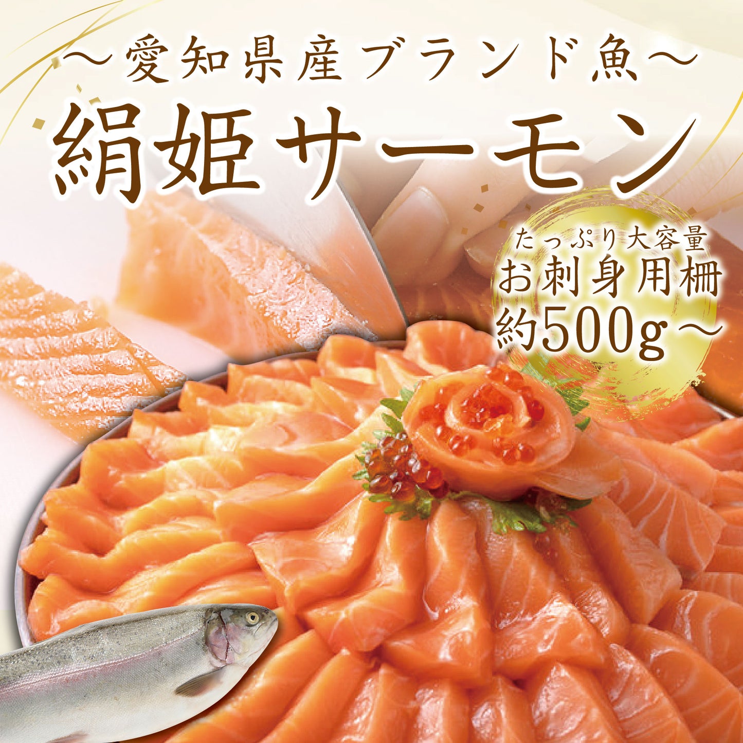 【冷凍便】愛知ブランド・絹姫サーモン刺身用約500ｇ～