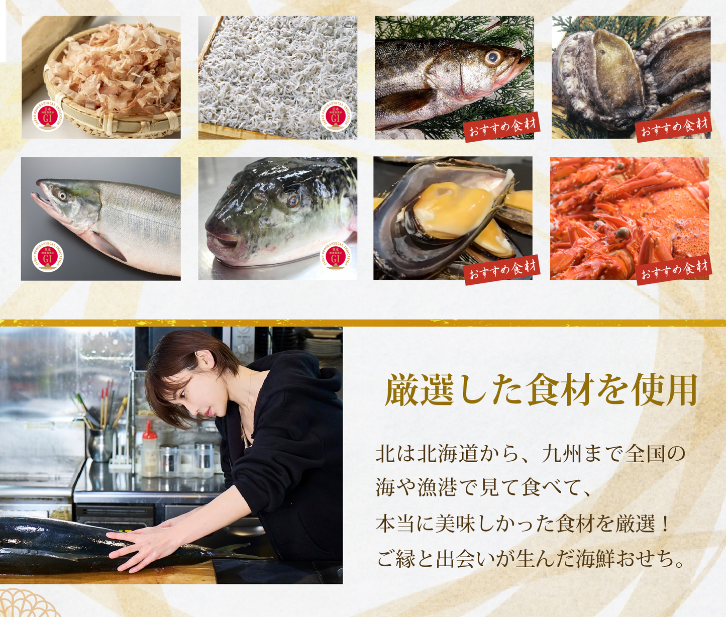 【配送日12/31 or 1/1限定】＜2段重＞魚屋本気のおせち（GI産品&YouTubeでご紹介食材を使用）【冷蔵便限定】【同梱不可】