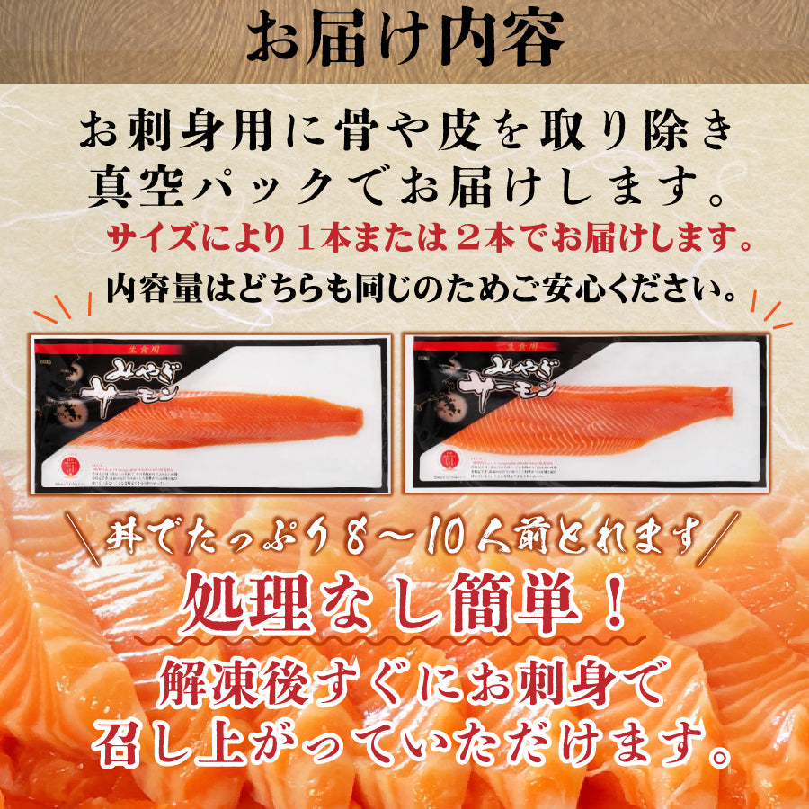 【冷凍便限定】みやぎサーモンお刺身用ロイン約550ｇ/宮城県GI産品