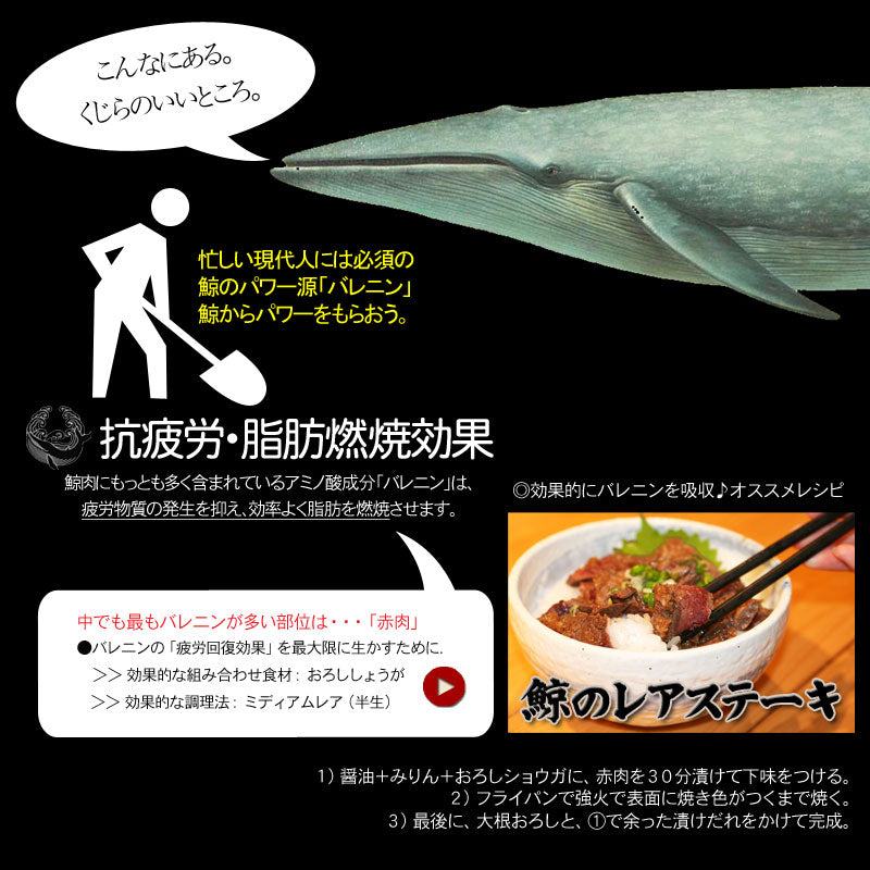 サイズが選べる！寿商店自慢のニタリ鯨(くじら・クジラ）の刺身用赤肉 ブロック