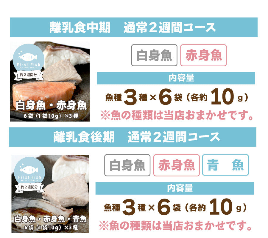 【First Fish/離乳食】魚屋ママの考えた 選べるコース おまかせ鮮魚ボックスforベビー