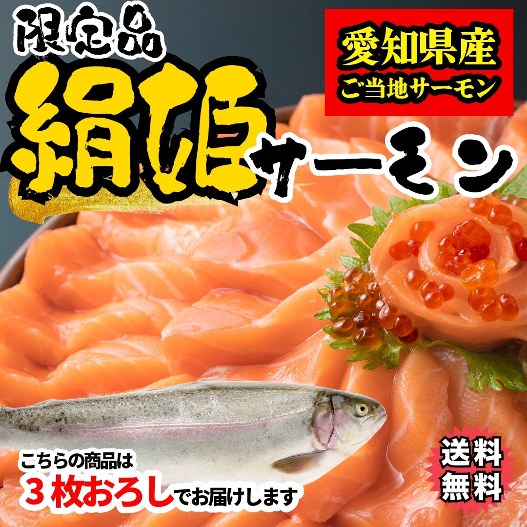 【愛知県ブランド魚】【冷凍便限定】絹姫(きぬひめ)サーモン約1.2~1.5kg（生食用・刺身OK）