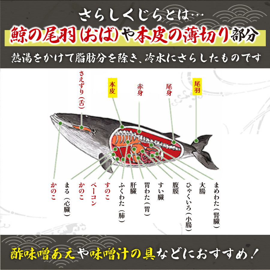 さらしくじら（おばけ・おばいけ）500g（鯨・クジラ）